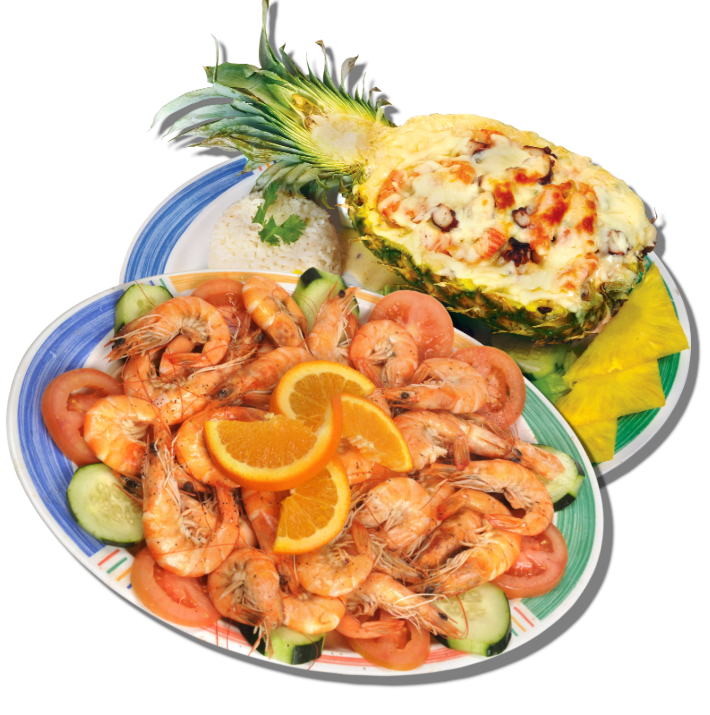 Pina Rellena and Shrimps